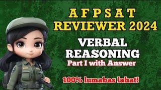 FREE AFPSAT Reviewer 2024  VERBAL REASONING  Part I With Answer  C.R.C