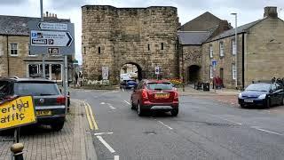 Staggered crossroads. Alnwick Town centre