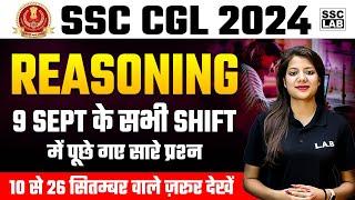 SSC CGL ANALYSIS 2024  SSC CGL 9 September All Shift Reasoning Paper Analysis