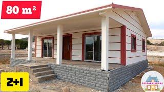 2 ROOM 1 HALL 80 m² Prefabricated House Tour and Price  Low Cost 2+1 PREFABRICATED HOUSE
