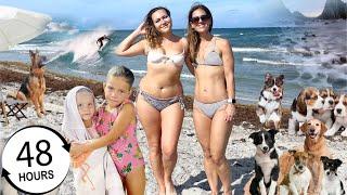 DOG Beach Park Florida  Friends house for dinner 48 HOURS VLOG  Family Daylife