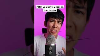 POV you have a HAIR on your screen #asmr