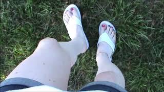 ASMR  Walk in white platform flip flops  Relaxing sounds  