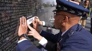 Vietnam Veterans Day 2023 - CSAF Brown Vietnam Veterans Memorial Wall Etching