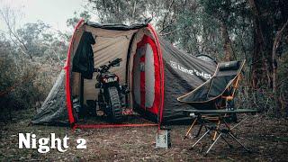 Nature ASMR  Solo Winter Camping from my Motorcycle  Silent Vlog