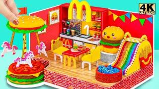 Amazing Idea Reuse Cardboard DIY Miniature McDonalds Playhouse with Rainbow Slide Amusement Area ️