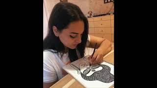 Sonakshi Sinha Painting Gautam Buddha While Quarantine