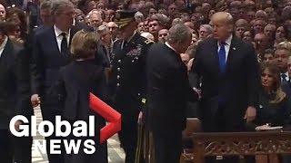 Bush funeral George W. Bush greets Trump former presidents