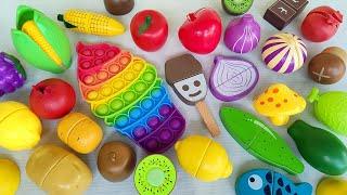 Satisfying Video How to Cut  Ice cream pop it Rainbow Fruits Vegetables  Wooden & Plastic #1511