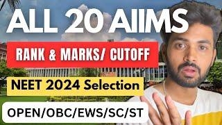 ALL 20 AIIMS Expected Cutoff & Rank NEET 2024