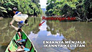 BERULANG KALI MENJALA ROMBONGAN IKAN‼️AIRNYA JERNIH DANGKAL 