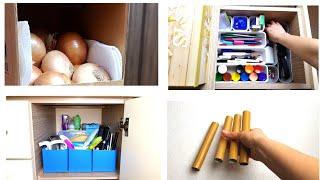 5 SIMPLE ORGANIZERS ON A BUDGET for home and kitchen. DIY. Ideas from cardboard english subtitles