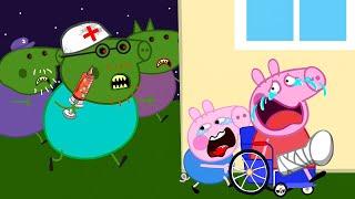 Zombie Apocalypse Giant Zombie Attack Peppas Family At Night‍️ Peppa Pig Funny Animation