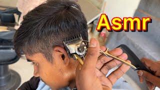 ASMR haircut with 100 years old hair trimmer by old barber