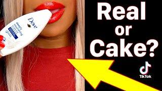 ASMR Real or Cake Challenge On TikTok  Realistic Cake Dove Body Wash Edible Bottle Illusion cakes