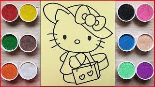 Colored Sand Painting Hello Kitty Go Shopping so funny Chim Xinh channel