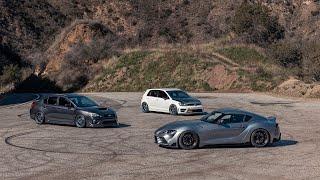 TSW Imatra Flow Formed Wheels on Toyota Supra Subaru WRX and VW Golf R