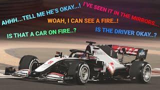 Drivers’ Radio Reaction to Grosjeans Crash  F1 2020 Bahrain Grand Prix