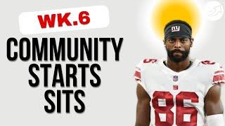 Fantasy Football Wk.6 Community StartsSits - Slayton Hall Cooper Dell Gibson Tolbert Irving