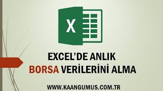 Excel de Güncel Borsa Verilerini Alma  Excele İnternetten Veri Alma  Veri Çekme  #excel