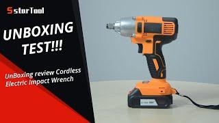 UnBoxing review Cordless Electric Impact Wrench！