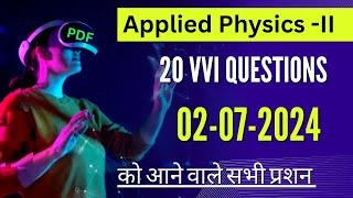 Applied Physics 2nd semester polytechnic most important questions 2024  Applied Physics - Paper