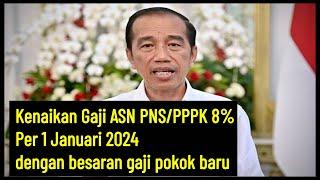 Kenaikan Gaji ASN PNSPPPK 8% Per 1 Januari 2024 dengan besaran gaji pokok baru