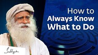 How to Always Know What to Do  Sadhguru