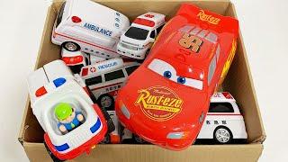 Review Box Full Of Toy Cars ambulance Toys 