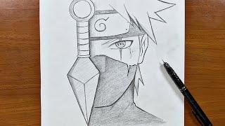 Naruto art  How to draw kakashi step-by-step