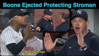 E92 - Aaron Boone Ejected Protecting Marcus Stroman After Derek Thomas Ball Calls During Ozuna AB