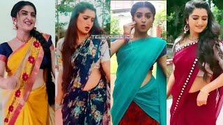 Thirumagal tamil tv serial actress Harika sadu saree dance dubs coll 2