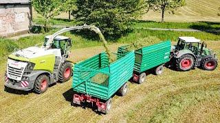 Schwaden + Häckseln mit Claas Jaguar John Deere 8R Fendt 828 Claas Liner 3600