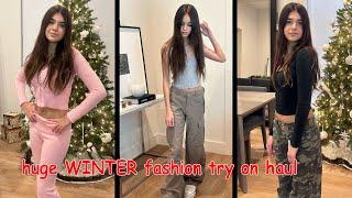 HUGE CLOTHING TRY ON HAUL *Christmas Presents*  Emily and Evelyn