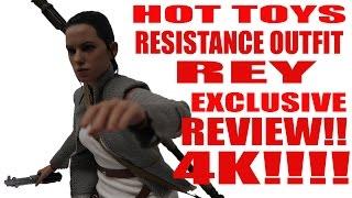 HOT TOYS EXCLUSIVE STAR WARS THE LAST JEDI FORCE AWAKENS REY RESISTANCE FIGURE REVIEW 4K