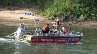 Großeinsatz 2 Kinder in Rhein - Vater springt hinterher - 2 Tote am Herseler Werth 29.05.23 + O-Ton