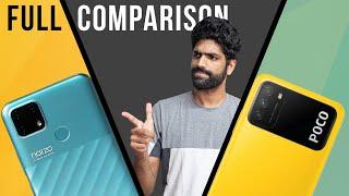 Realme Narzo 30A vs Poco M3 Full Comparison - Gaming Camera Speed Test Battery....