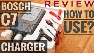 BOSCH C7 BATTERY CHARGER REVIEW  HOW TO USE BOSCH C7 BATTERY CHARGER  BATTERY CHARGING TVS APACHE