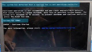 System Fan 90B The system has detected that a cooling fan is not operating correctly HP Compaq