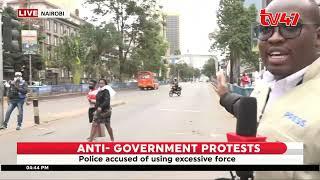 Police lodge teargas at empty streets in Nairobi CBD.