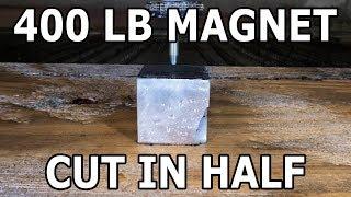 Huge Neodymium Magnet Cut in Half with a 60000 PSI Waterjet - 400 Lbs