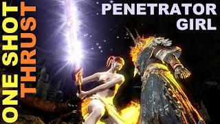 Dark Souls Remastered - Penetrator Girl VS. All Bosses - ONE SHOT Thrust Build - ULTIMATE ATTACK