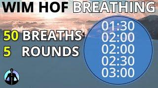 WIM HOF Guided Breathing Technique - 5 Rounds 50 Breaths Advanced NO TALKING