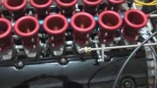 BMW V12 on dyno with down draft intake