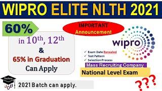 Wipro Elite NLTH 2021 Exam Date  Exam Pattern  Wipro Placement Drive  Wipro NLTH Info