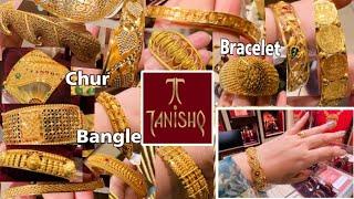 Tanishq Latest 22k Gold Single Bangles Bracelets Chur Design with PriceGold Bracelet Designsdeeya