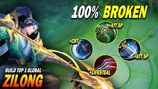 ZILONG CRAZY DAMAGE 100% BROKEN  Build Top 1 Global Zilong