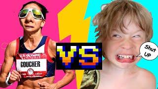 6 Year Old Marathon Runner VS Gold Medal Olympian  INTERVIEW
