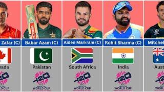 2024 T20 World Cup All Team Captain List  T20 WC 2024