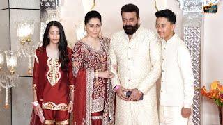 Sanjay Dutt With Wife Son & Daughter At The Red Carpet For The Lagna Vidhi Of Anant & Radhika